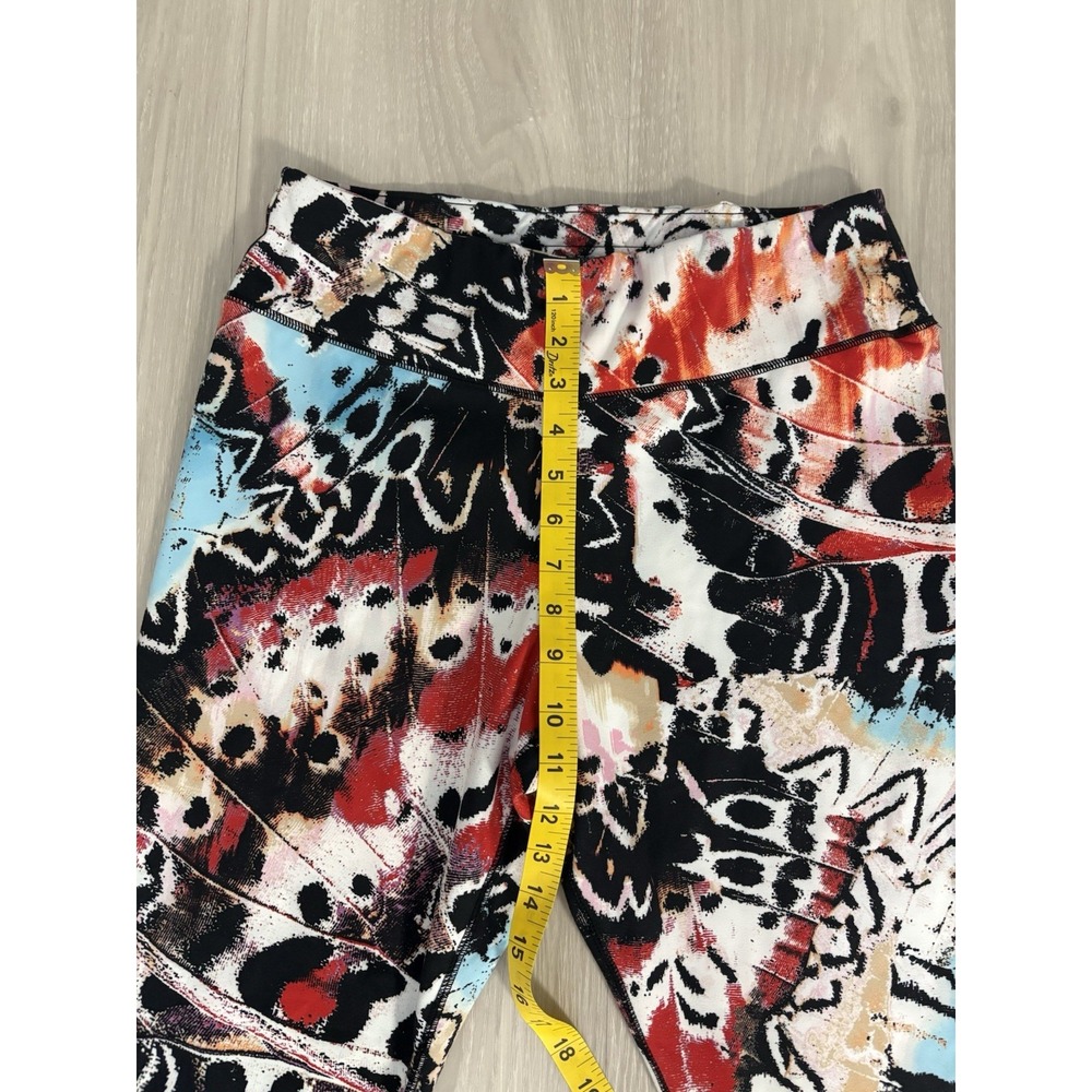 NY & Co Leggings Womens Black Red Mid Rise Back Pocket Yoga Casual Active Size L - Picture 6 of 7